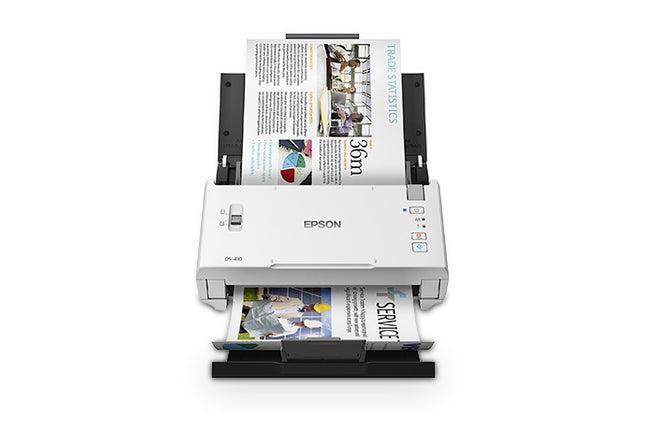 Epson DS-410 Sheetfed Scanner - 600 dpi Optical - 48-bit Color - 16-bit Grayscale - 26 ppm (Mono) - 26 ppm (Color) - Duplex Scanning - USB