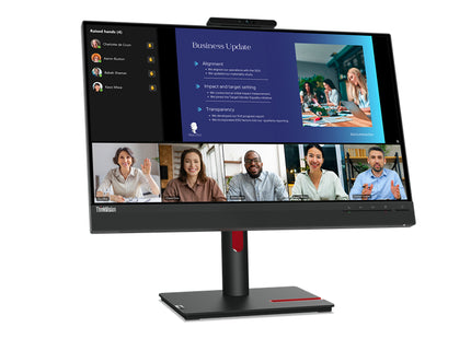Lenovo ThinkVision T24v-30 24" Class Webcam Full HD LED Monitor - 16:9 - Raven Black - 23.8" Viewable - In-plane Switching (IPS) Technology - WLED Backlight - 1920 x 1080 - 16.7 Million Colors - 250 Nit - 4 ms - 75 Hz Refresh Rate - Speakers - HDMI -...