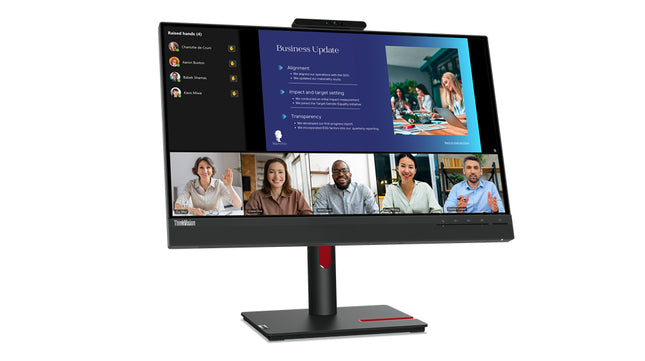 Lenovo ThinkVision T24v-30 24" Class Webcam Full HD LED Monitor - 16:9 - Raven Black - 23.8" Viewable - In-plane Switching (IPS) Technology - WLED Backlight - 1920 x 1080 - 16.7 Million Colors - 250 Nit - 4 ms - 75 Hz Refresh Rate - Speakers - HDMI -...