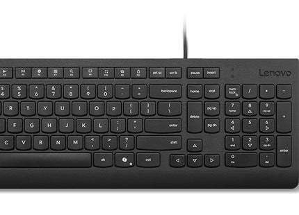 Lenovo Essential Wired Combo Black US English - USB Type A Membrane Cable Keyboard - English (US) - Black - USB Type A Cable Mouse - Optical - 1600 dpi - 3 Button - Scroll Wheel - Black - CoPilot Hot Key(s) - Symmetrical - Compatible with PC