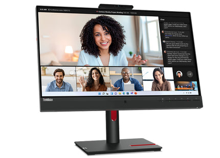 Lenovo ThinkVision T24mv-30 24" Class Webcam Full HD LED Monitor - 16:9 - Raven Black - 23.8" Viewable - In-plane Switching (IPS) Technology - WLED Backlight - 1920 x 1080 - 16.7 Million Colors - 250 Nit - 4 ms - 75 Hz Refresh Rate - Speakers - USB T...