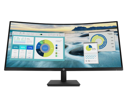 HP P34HC G4 34" Class WQHD Curved Screen LCD Monitor - 21:9 - Black - 34" Viewable - Vertical Alignment (VA) - Edge LED Backlight - 3440 x 1440 - 250 Nit - 5 ms - 100 Hz Refresh Rate - Speakers - Height, Swivel, Tilt - USB Type-C - HDMI - DisplayPort...
