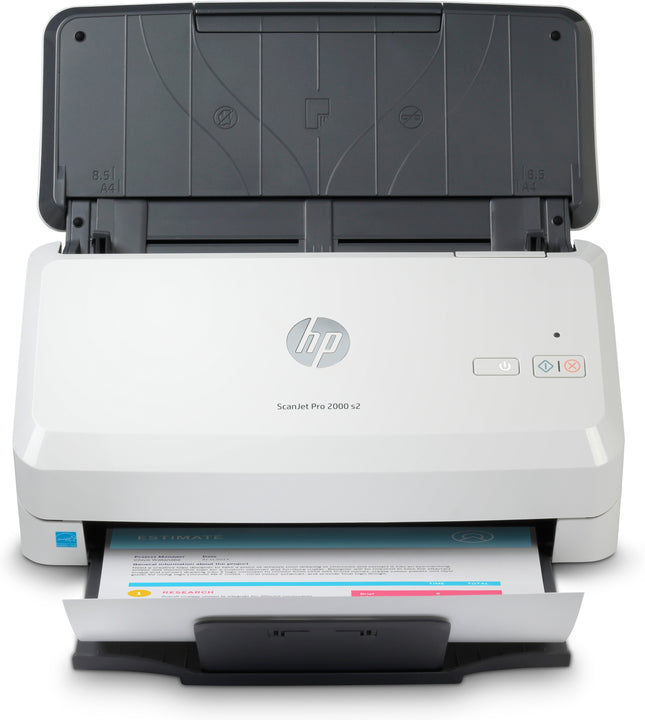 HP ScanJet Pro 2000 s2 Sheetfed Scanner - 600 dpi Optical - 35 ppm (Color) - Color, Grayscale Scan - Duplex Scanning - Cut Sheet Paper, Laser Paper, Pre-punched Paper, Cheques, Business Card, Form, Plastic Card, Stapled Media - USB