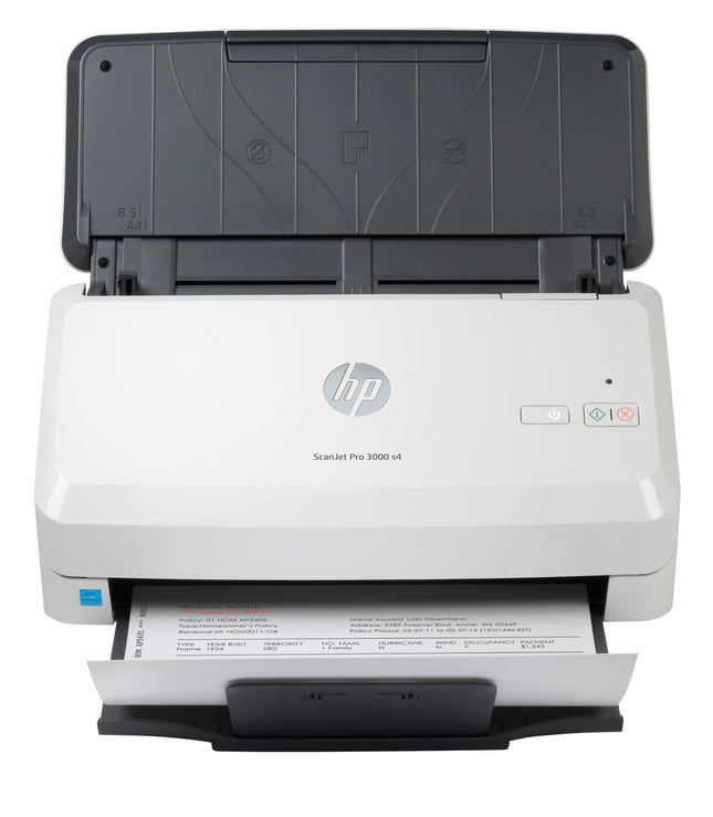 HP ScanJet Pro 3000 S4 Sheetfed Scanner - 600 dpi Optical - 40 ppm (Mono) - 40 ppm (Color) - Grayscale, Color, Monochrome Scan - Duplex Scanning - Cut Sheet Paper, Laser Paper, Pre-punched Paper, Business Card, Plastic Card, Stapled Media, Plastic Ca...