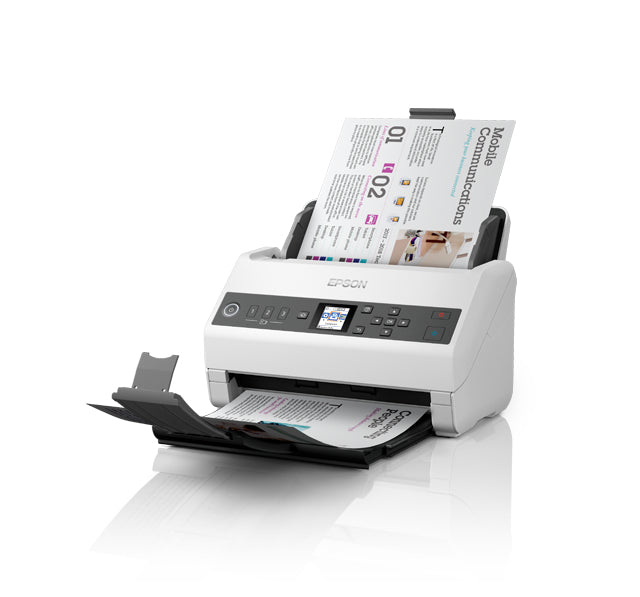 Epson DS-730N Sheetfed Scanner - 600 dpi Optical - 8-bit Color - 8-bit Grayscale - 40 ppm (Mono) - 40 ppm (Color) - Duplex Scanning - USB