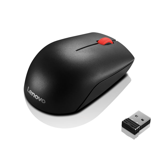 Lenovo Essential Compact Wireless Mouse - Optical - Radio Frequency - Black - USB - 1000 dpi - 3 Button(s) - Symmetrical