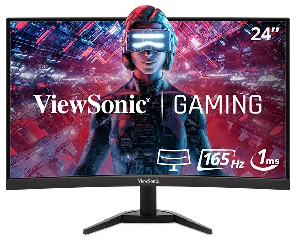 ViewSonic OMNI VX2418C 24 Inch 1080p 1ms 165Hz Curved Gaming Monitor with AMD FreeSync Premium, Eye Care, HDMI and DisplayPort - 24" OMNI Gaming Monitor - Full HD 1920 x 1080p Resolution - 16.7 Million Colors - FreeSync Premium - 250 Nit - 1ms - 165H...