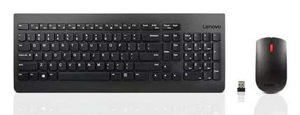 Lenovo Wireless Keyboard Mouse Combo - USB Wireless RF - Black - USB Wireless RF - Optical - 1200 dpi - On/Off Switch Hot Key(s) - Symmetrical - AA - Compatible with Notebook, Desktop Computer, All-in-One PC for Windows - 1 / Each