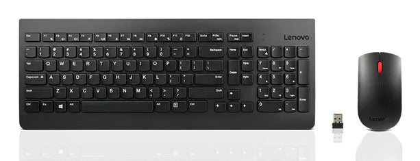 Lenovo Wireless Keyboard Mouse Combo - USB Wireless RF - Black - USB Wireless RF - Optical - 1200 dpi - On/Off Switch Hot Key(s) - Symmetrical - AA - Compatible with Notebook, Desktop Computer, All-in-One PC for Windows - 1 / Each